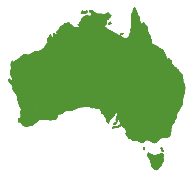 Map of Australia showing where echidnas are located